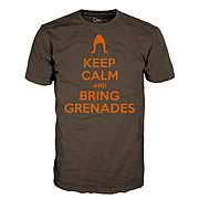 Keep Calm and Bring Grenades Juniors Brown T-Shirt
